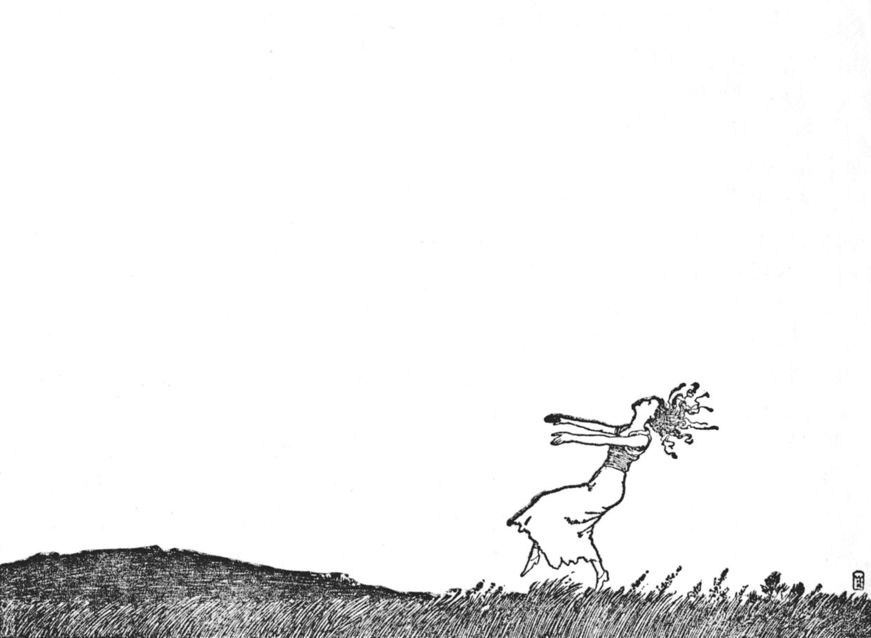 Dance She Must, Over Field and Meadow, c1930 av William Heath Robinson