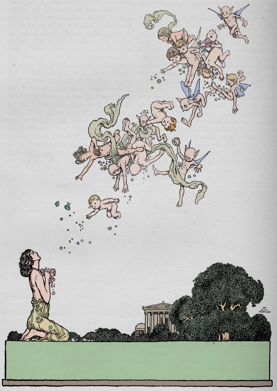 Halv tittel på A Midsummer Nights Dream, 1914 av William Heath Robinson