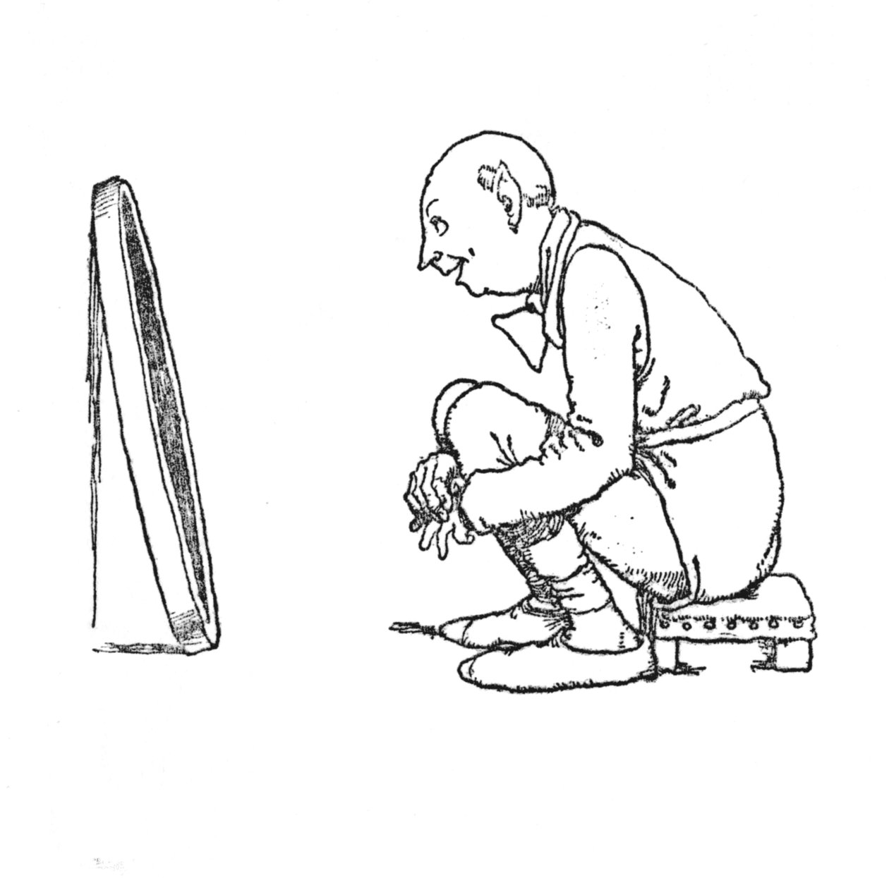 Han humret av glede, c1930 av William Heath Robinson