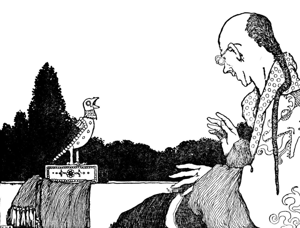 Han var like vellykket som den ekte nattergalen, c1930 av William Heath Robinson