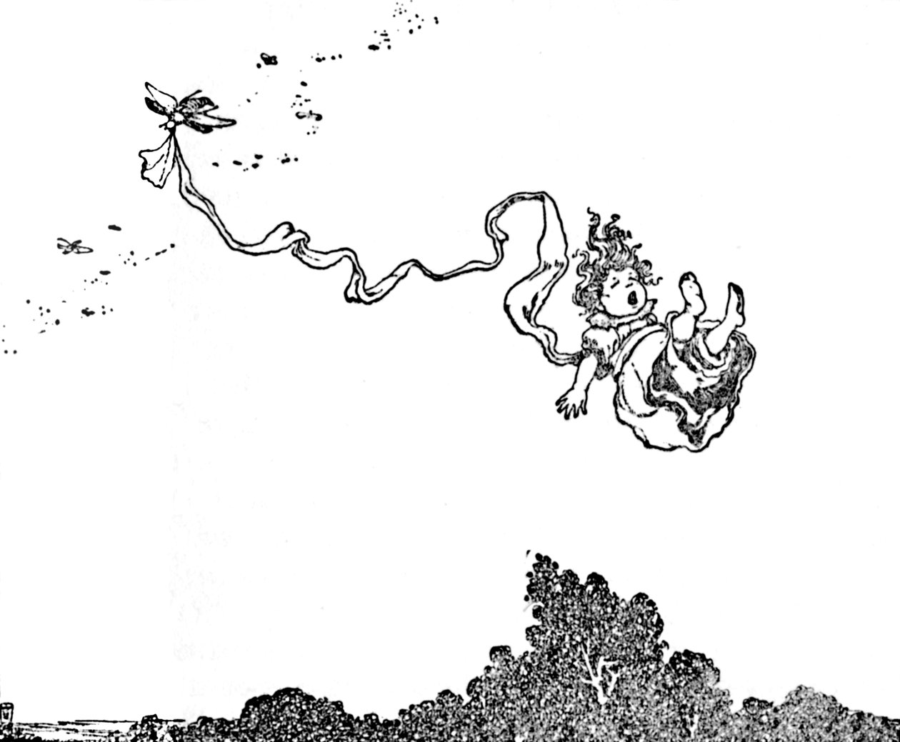 Å, livredd var stakkar Tommelise!, c1930 av William Heath Robinson