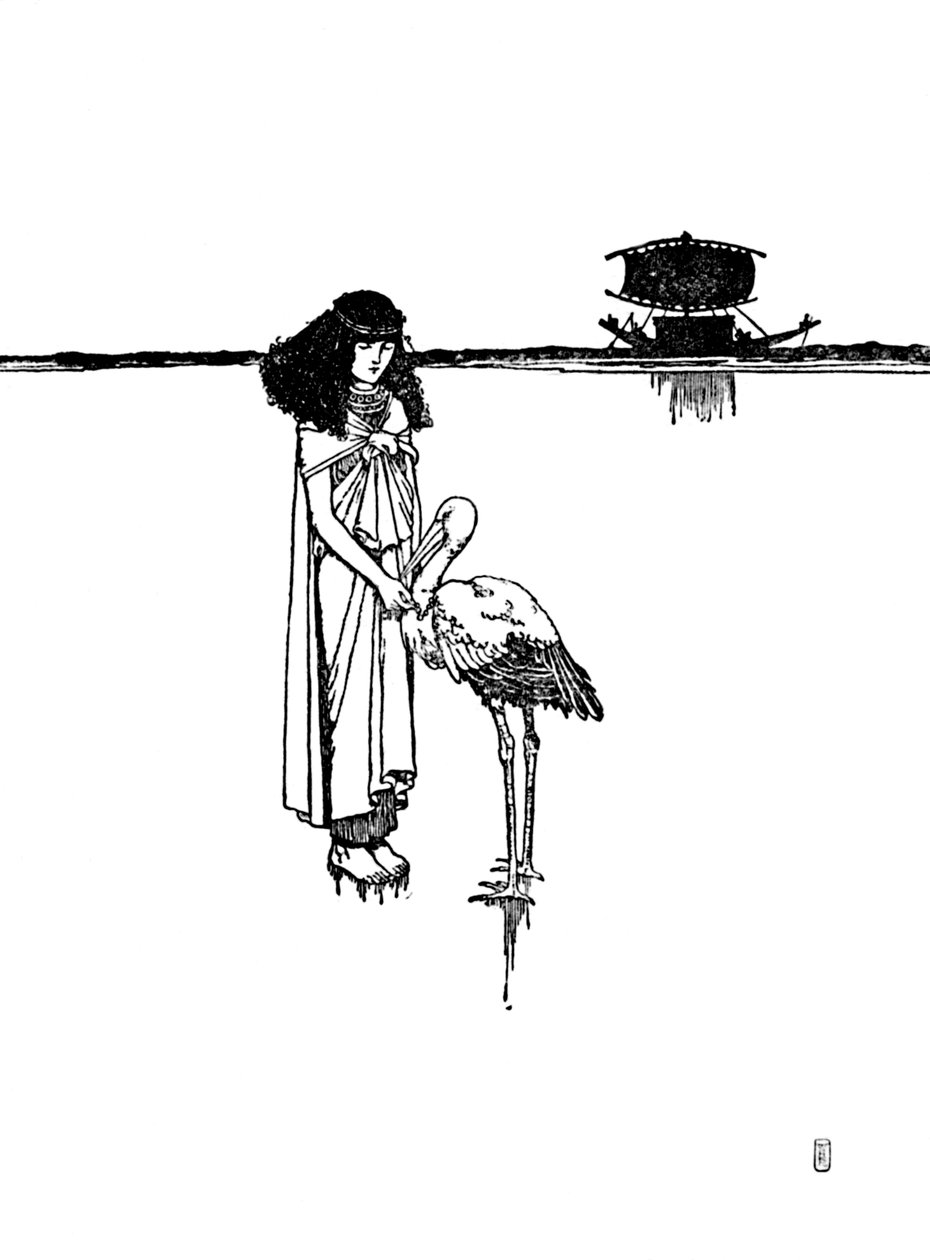 Plasserte Den gyldne krets rundt halsen hans, c1930 av William Heath Robinson