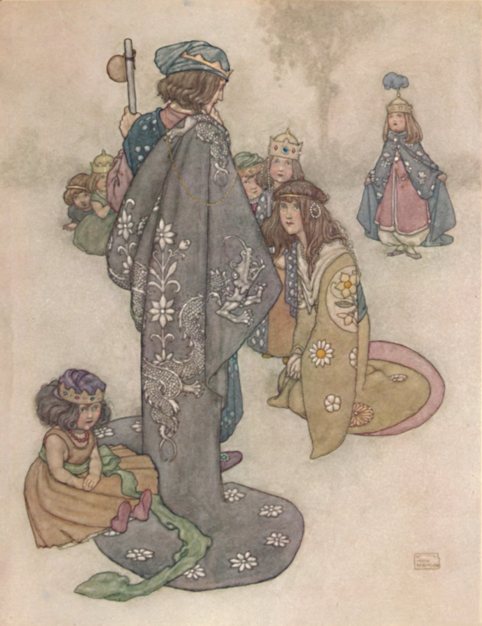 Prinsesser han fant i massevis, men om de var ekte prinsesser var det umulig for ham å D av William Heath Robinson