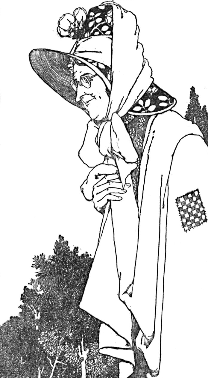 Hun hadde på seg en stor hatt, med de vakreste blomster på, c1930 av William Heath Robinson