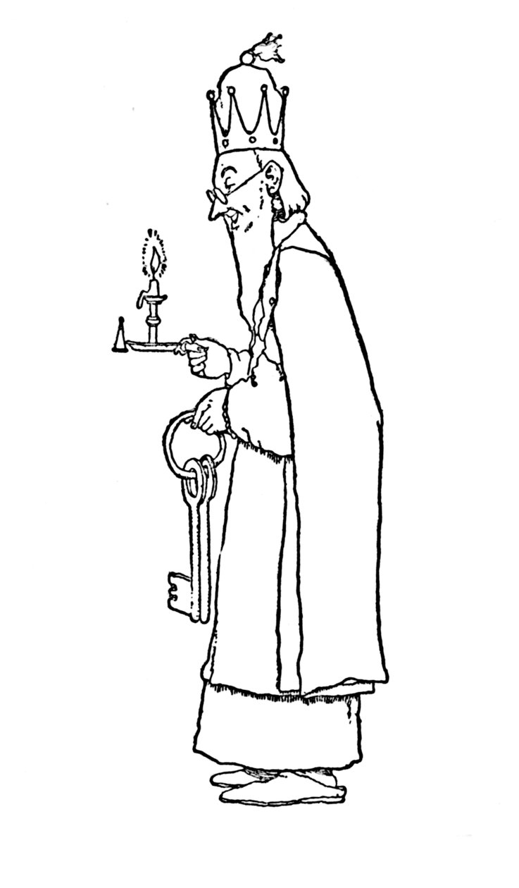 Den gamle kongen selv gikk ut for å åpne den, c1930 av William Heath Robinson