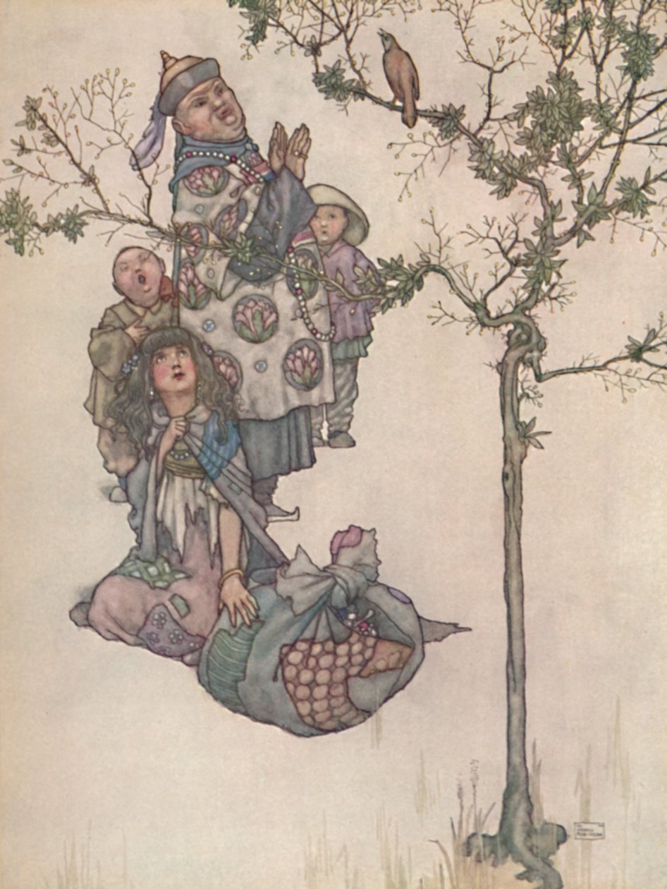 Så begynte nattergalen å synge, c1930 av William Heath Robinson