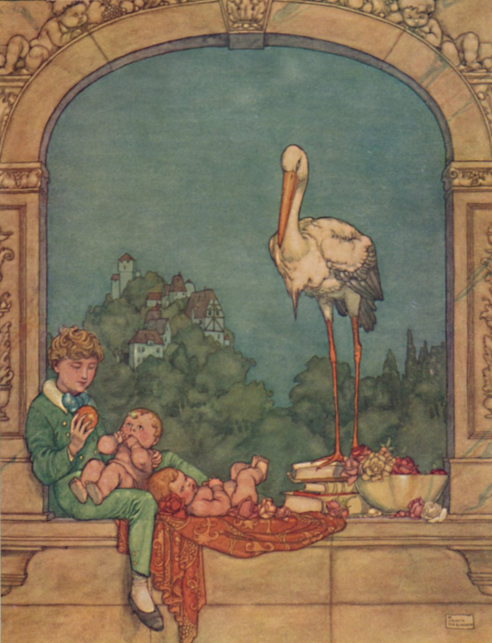 Vi vil bringe ham to små, en bror og en søster, c1930 av William Heath Robinson