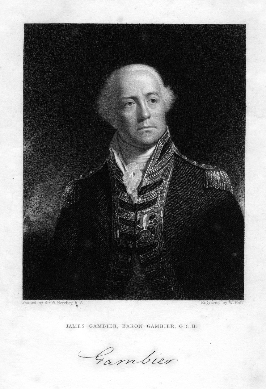 Admiral James Gambier 1756-1833, 1. Baron Gambier, 1837. av W. Holl