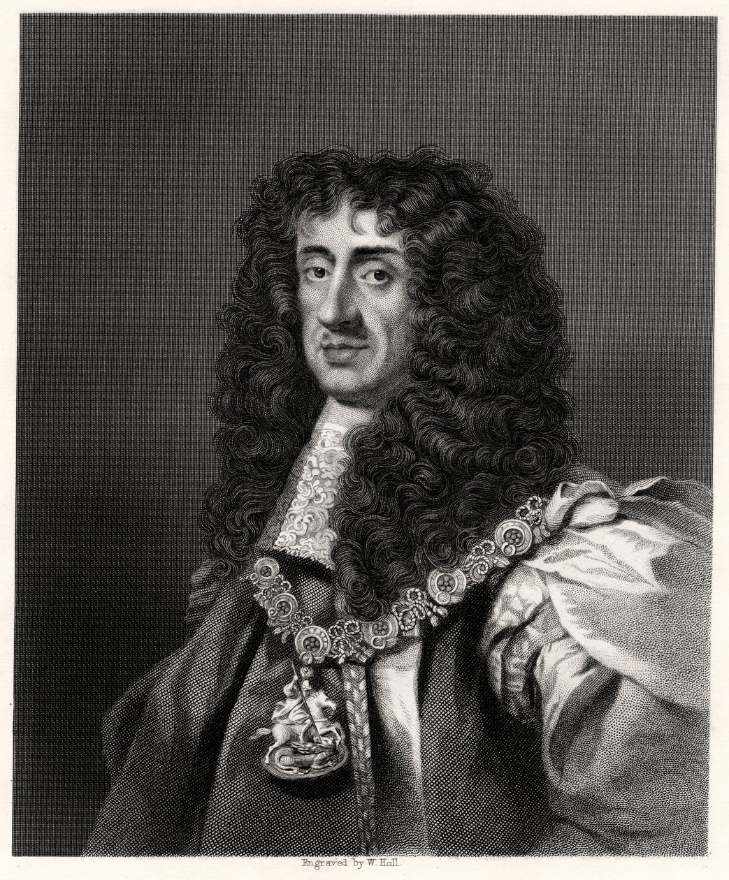 Charles II, konge av Storbritannia og Irland, 1800-tallet. av W. Holl