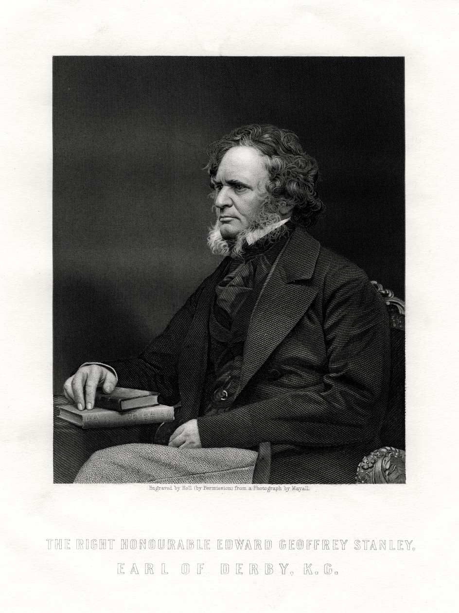 Edward Geoffrey Smith-Stanley, 14. jarl av Derby, britisk statsmann, c1850-1899. av W. Holl