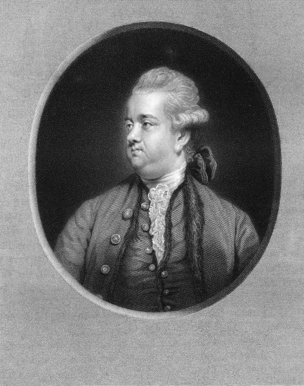 Edward Gibbon , britisk historiker fra 1700-tallet, 1836. av W. Holl
