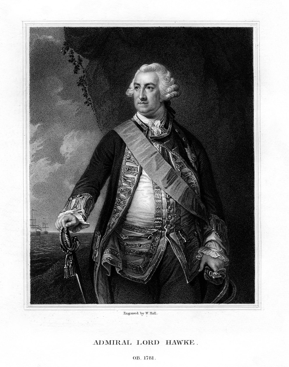 Edward Hawke, 1st Baron Hawke, britisk admiral, 1833. av W. Holl