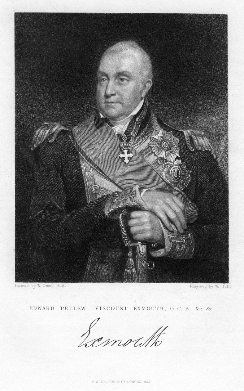 Edward Pellew, 1. Viscount Exmouth, britisk marineoffiser, 1831. av W. Holl