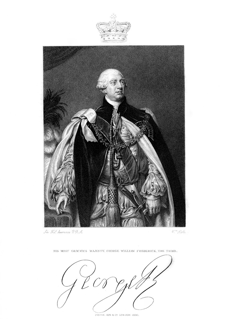 George III, konge av Storbritannia og Irland, 1800-tallet. av W. Holl