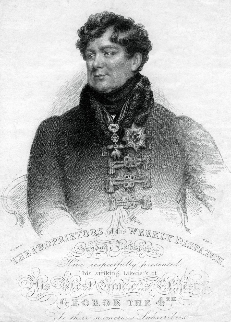 George IV, konge av Storbritannia og Hannover, 1800-tallet. av W. Holl