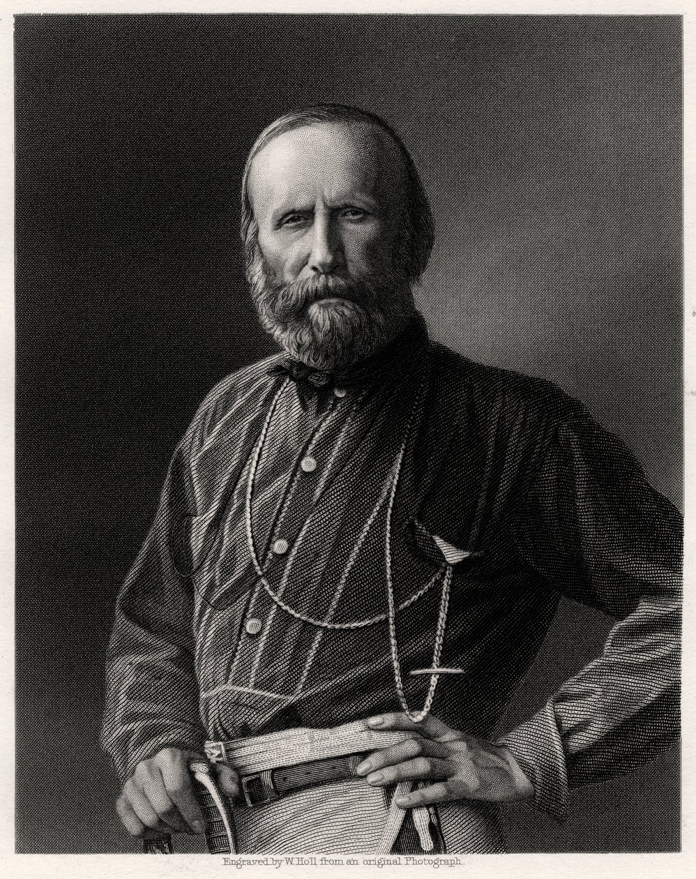 Giuseppe Garibaldi, italiensk patriot, 1800-tallet av W. Holl