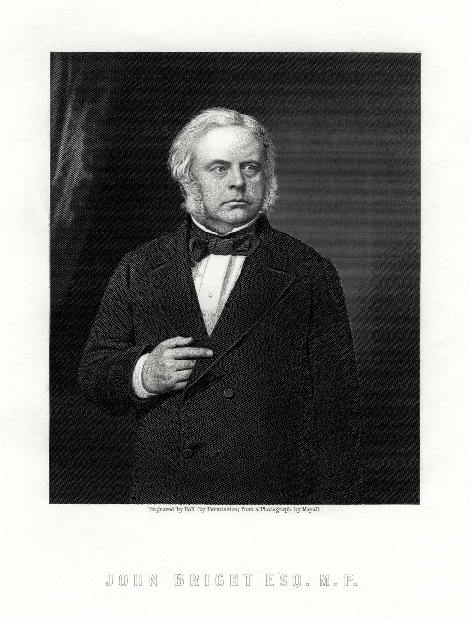 John Bright, britisk radikal og liberal statsmann, 1800-tallet. av W. Holl