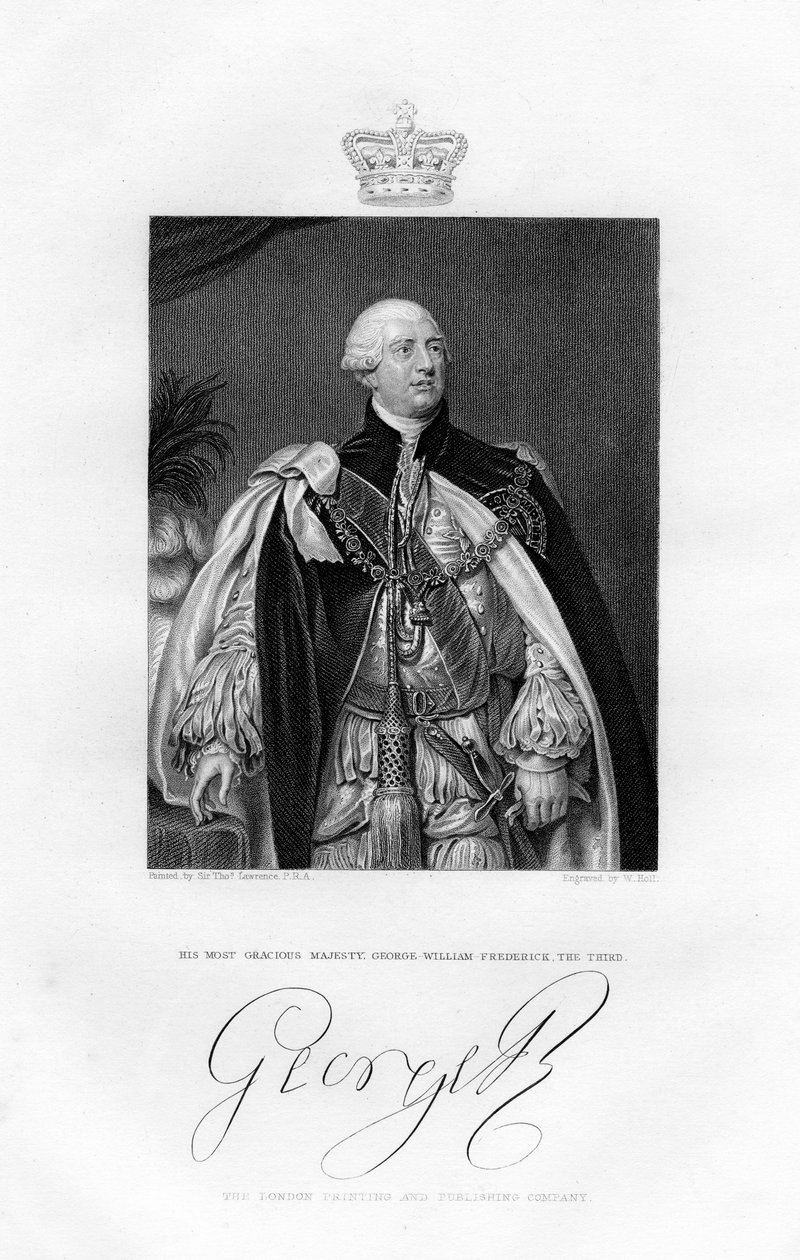 Kong George III av Storbritannia, 1800-tallet. av W. Holl