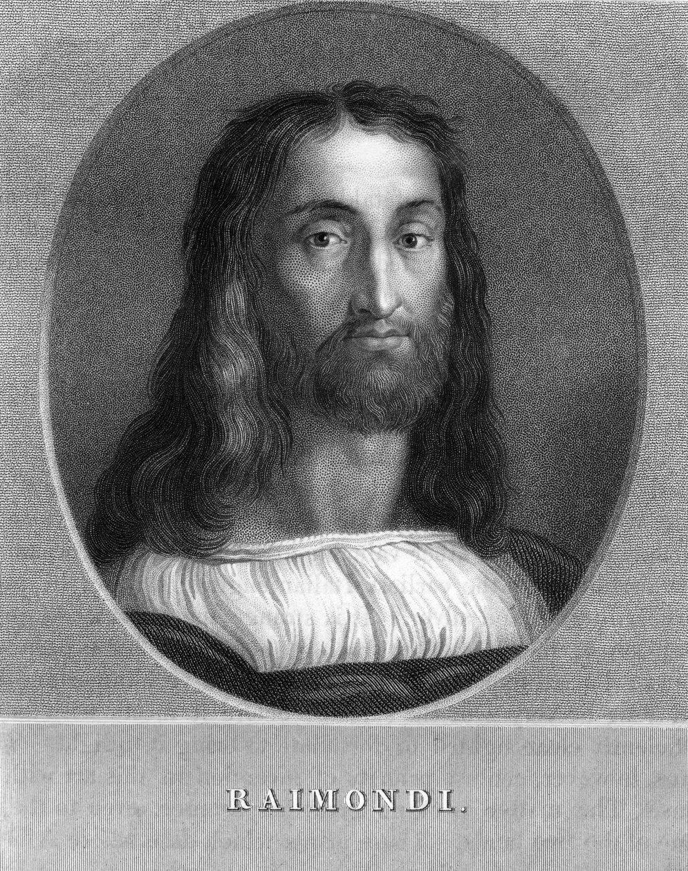 Marcantonio Raimondi, italiensk gravør, 1836. av W. Holl