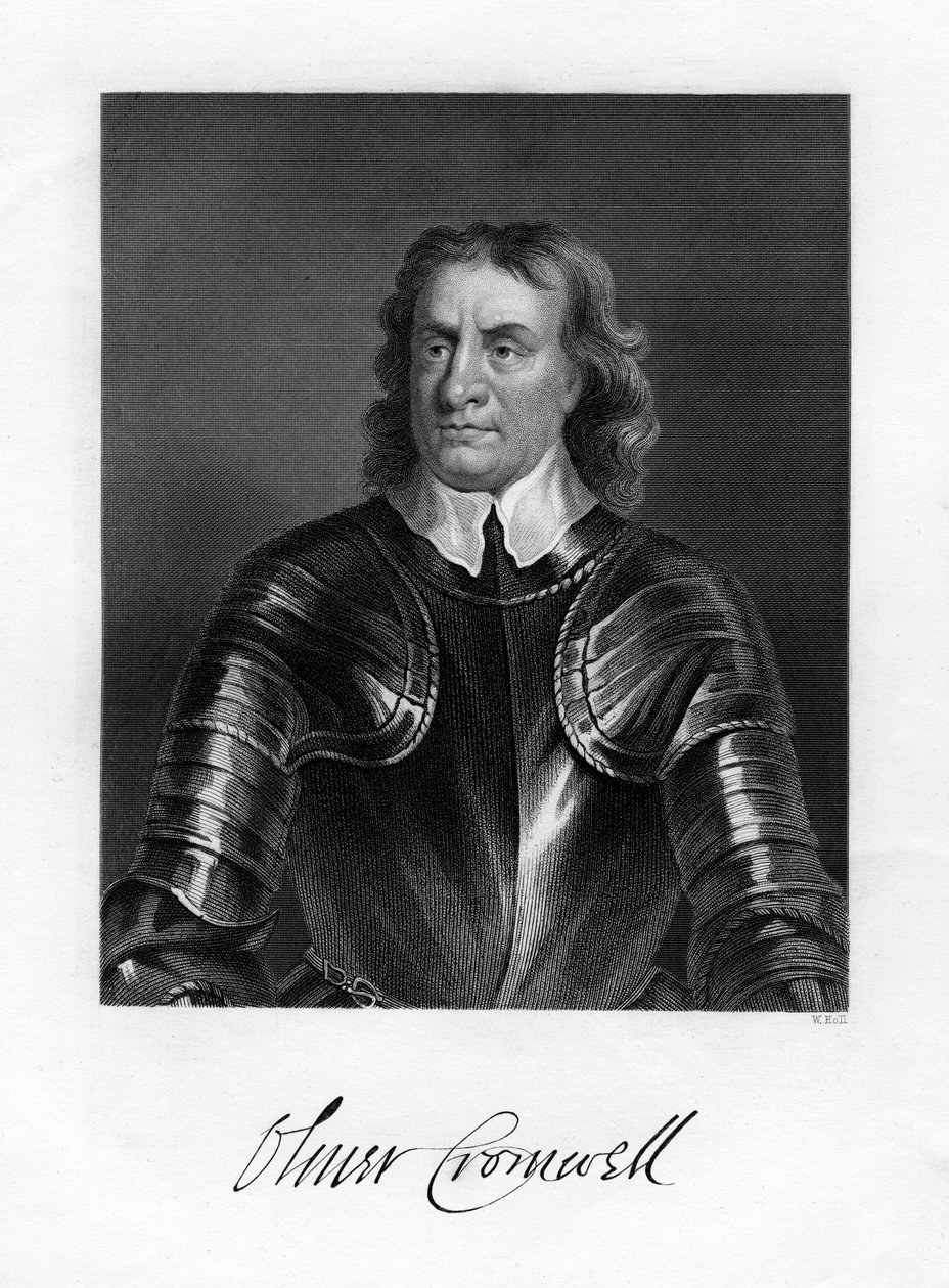 Oliver Cromwell, engelsk soldat og statsmann, 1800-tallet av W. Holl