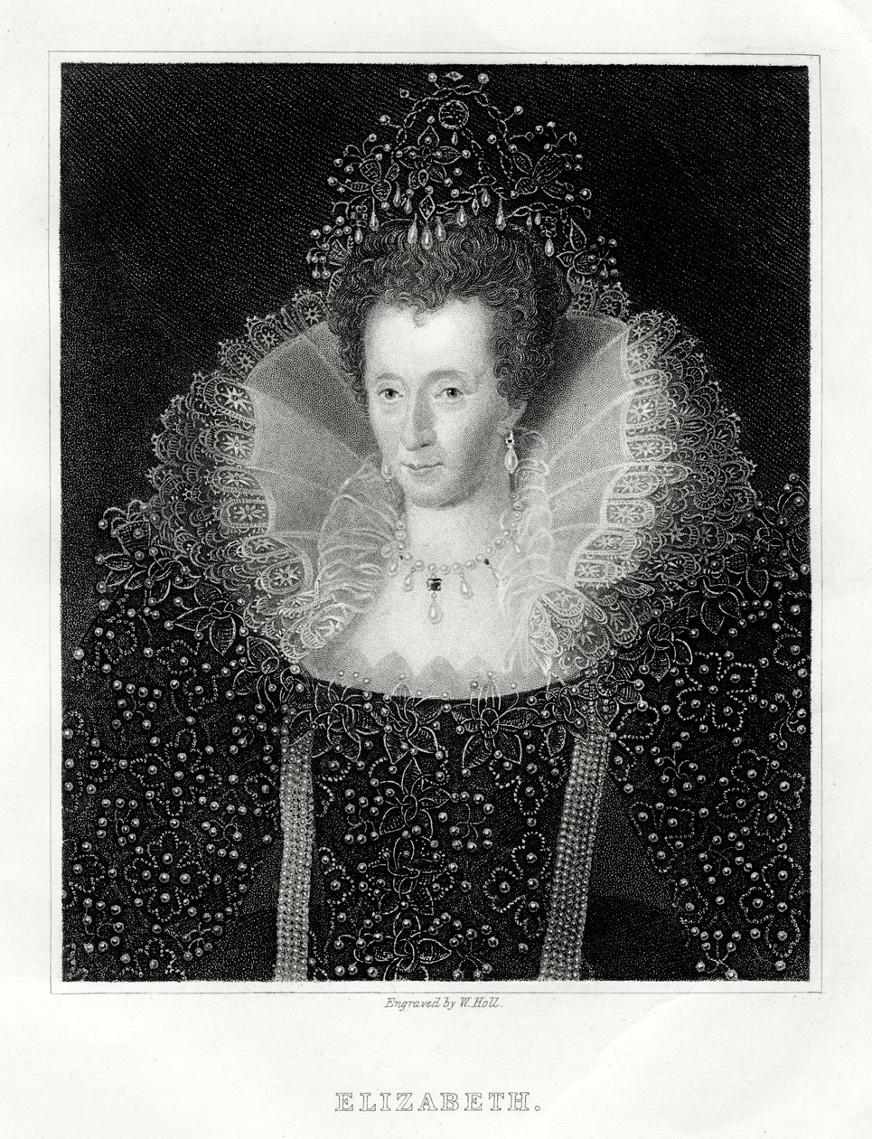 Dronning Elizabeth I, 1860 av W. Holl