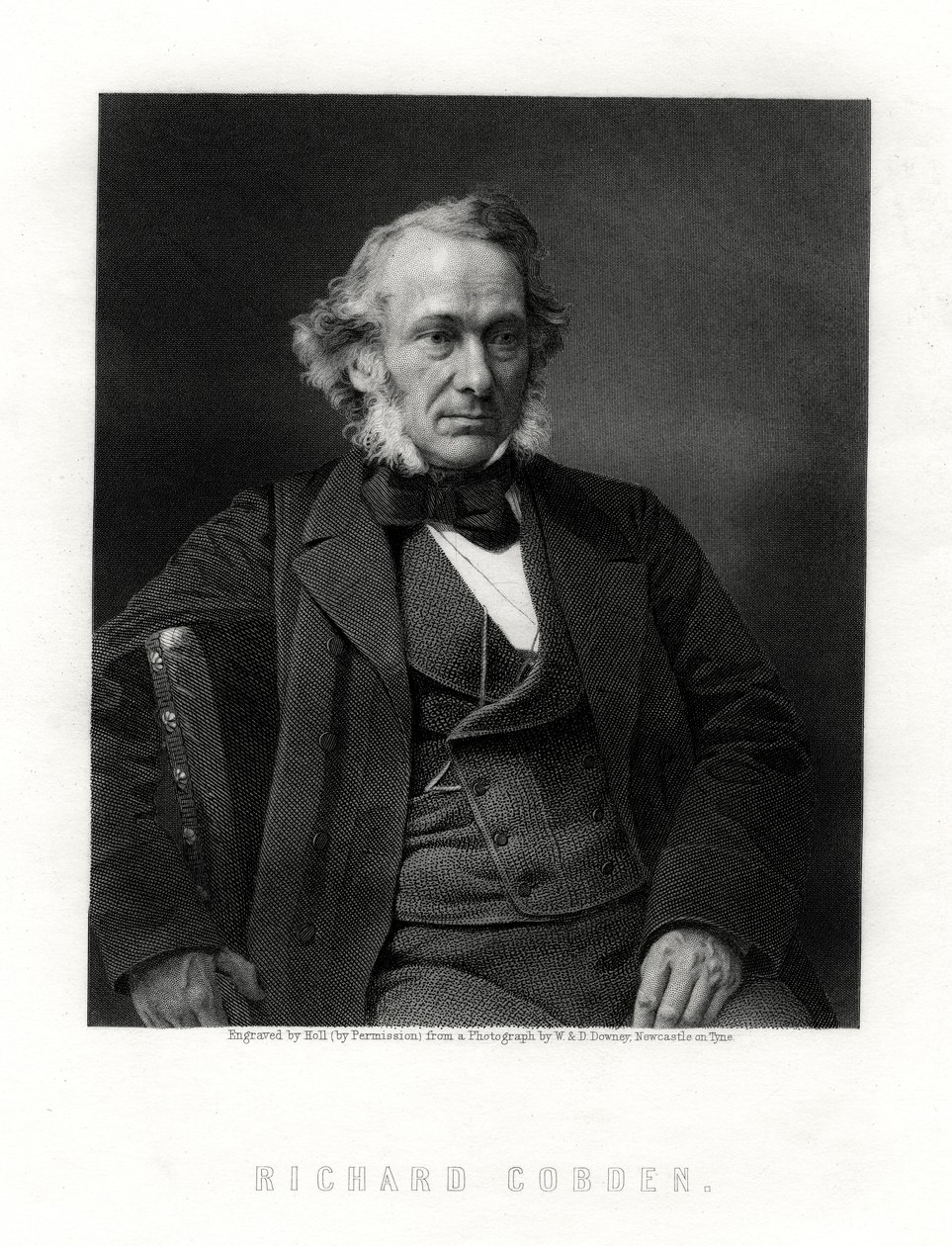 Richard Cobden, britisk produsent, radikal og liberal statsmann, 1800-tallet. av W. Holl