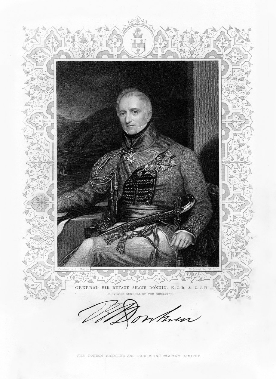 Sir Rufane Shaw Donkin , britisk soldat, 1800-tallet. av W. Holl