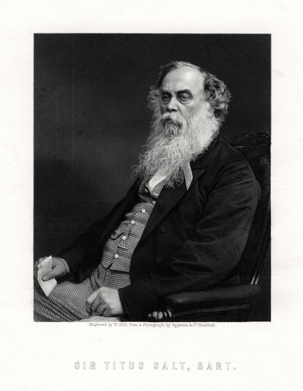 Sir Titus Salt, britisk produsent og velgjører, 1800-tallet. av W. Holl