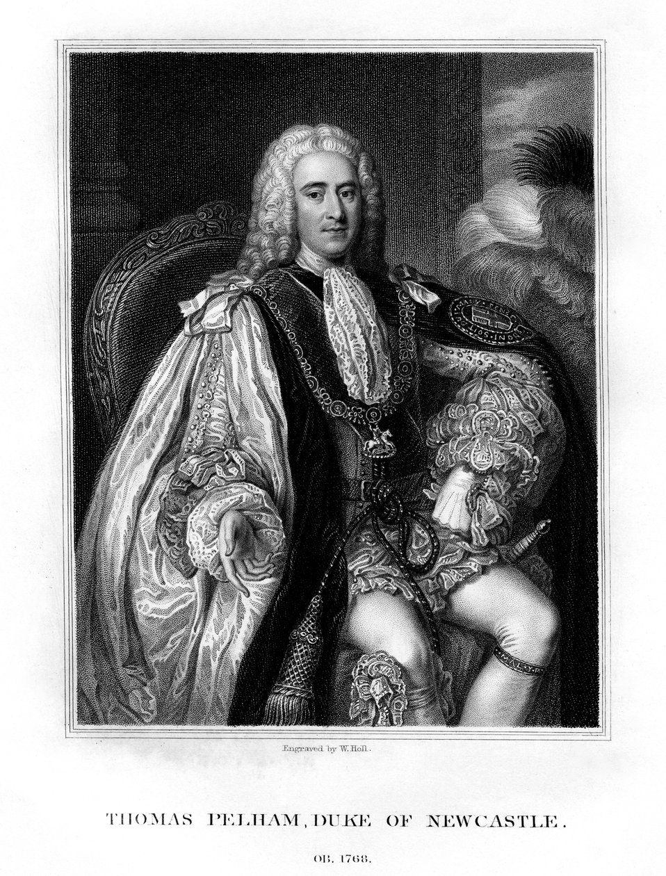 Thomas Pelham-Holles, 1. hertug av Newcastle-upon-Tyne, statsmann i den britiske whig, 1831. av W. Holl