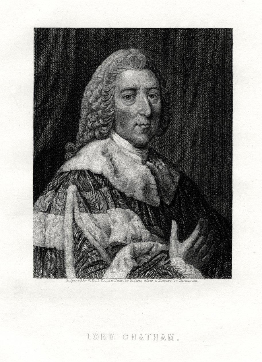 William Pitt, 1st Earl of Chatham, British Whig-statsmann, 1800-tallet. av W. Holl