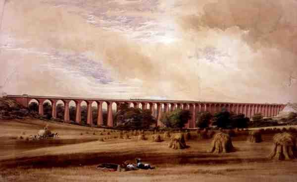 Welwyn Viaduct, ca. 1850 (akvarell på papir) av W. Humber