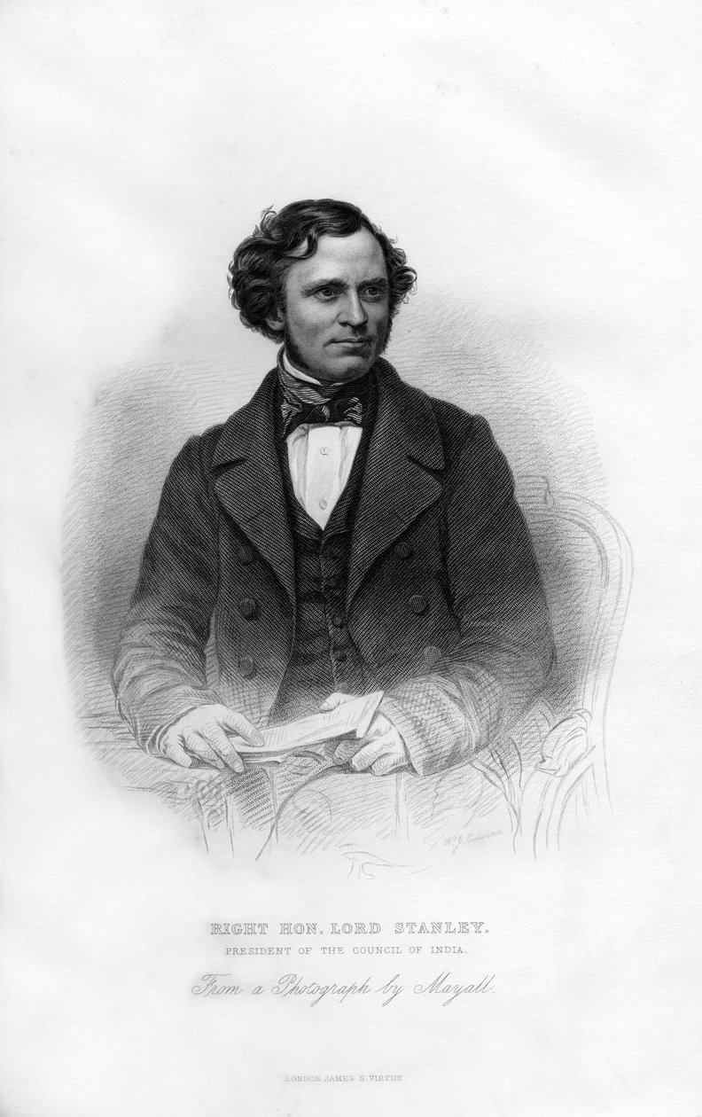 Edward Henry Stanley, 15. jarl av Derby, 1826-1893, britisk statsmann, 1800-tallet. av W. J. Edwards