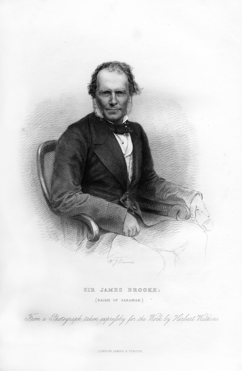 Sir James Brooke, Rajah av Sarawak, 1800-tallet. av W. J. Edwards