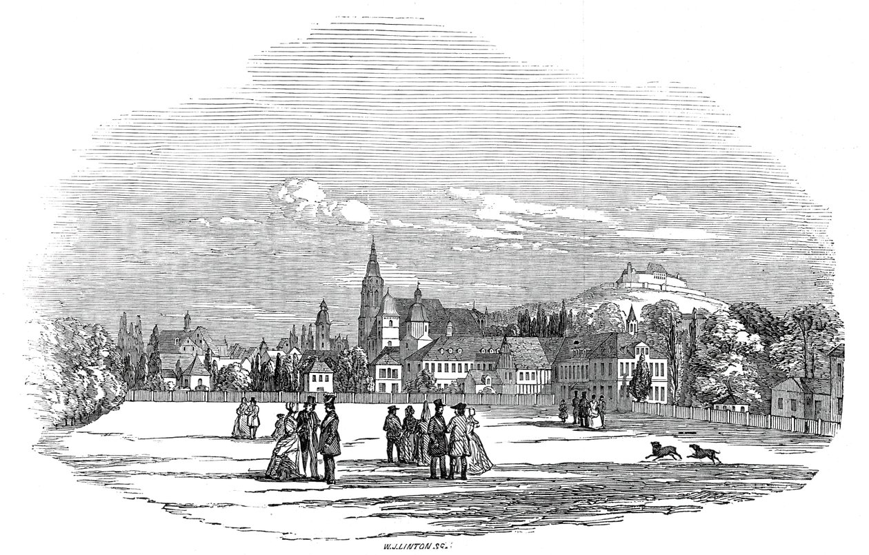Coburg - fra Hans Kongelige Høyhet Prins Alberts tegning, 1845. av W. J. Linton