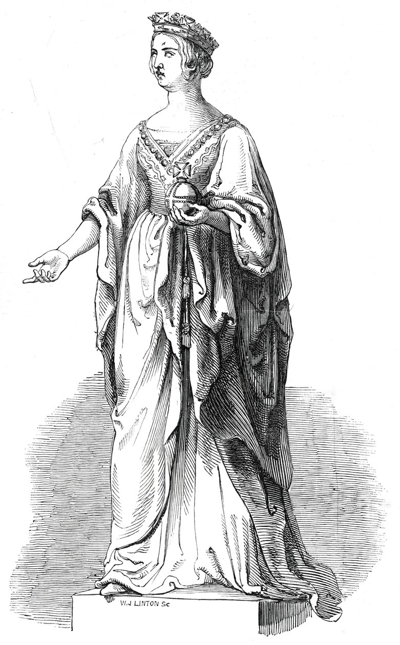 Marmorstatue av Hennes Majestet, i Royal Exchange, 1845. av W. J. Linton