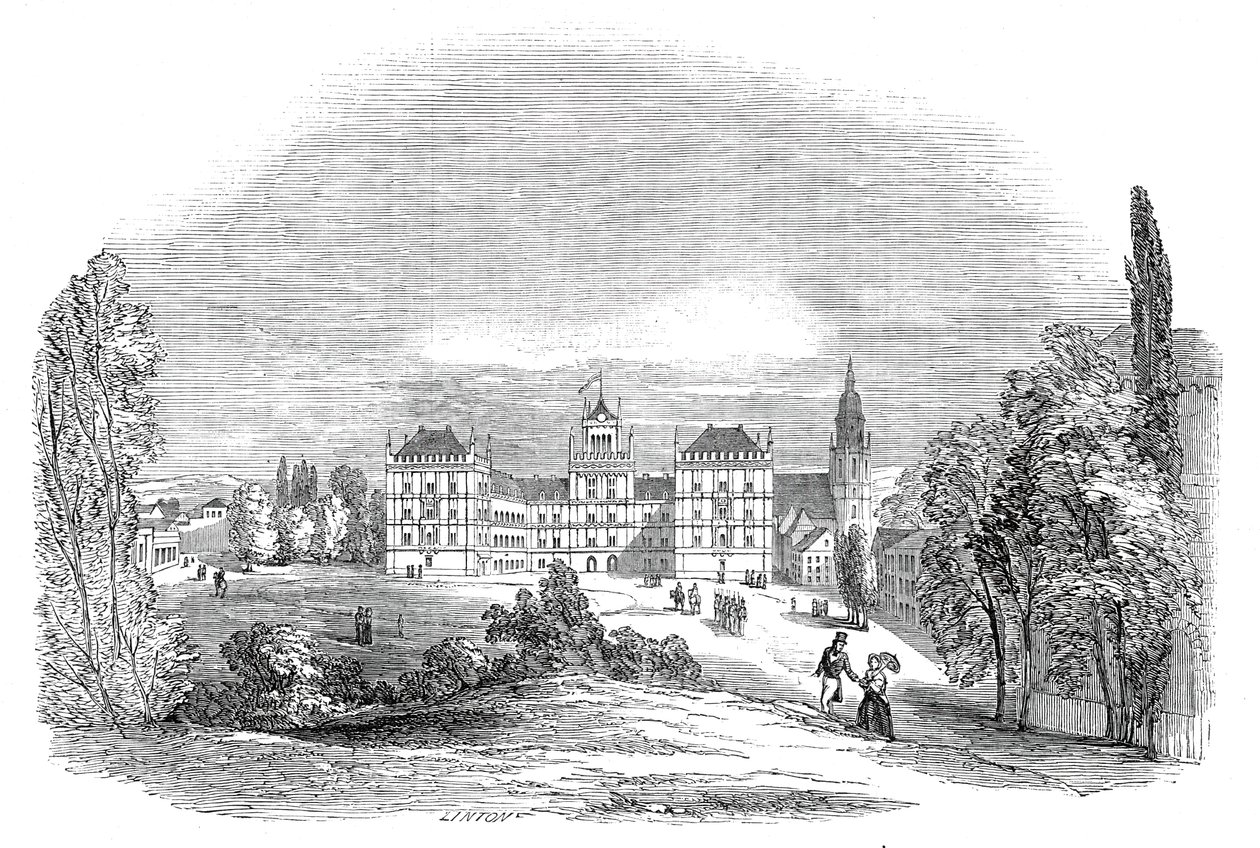 Ehrenburg-palasset i Coburg - fra Hans Kongelige Høyhet Prins Alberts tegning, 1845. av W. J. Linton