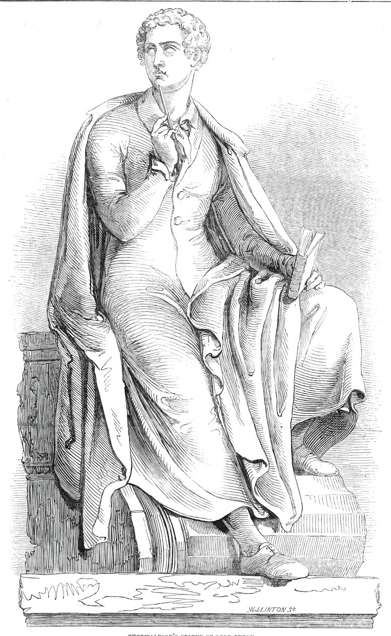 Thorwaldsens statue av Lord Byron, 1845. av W. J. Linton