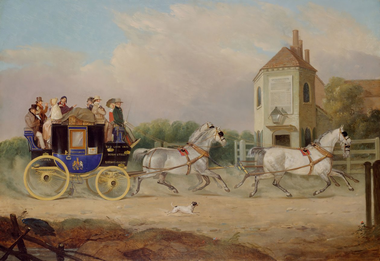 Stourbridge til Birmingham Royal Mail Coach, 1842. av W. J. Pringle