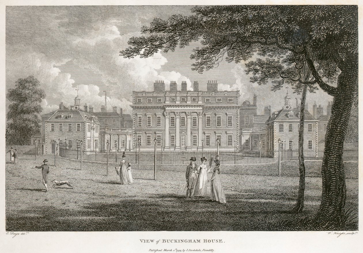 Buckingham House, Westminster, London, 1799 av W Knight