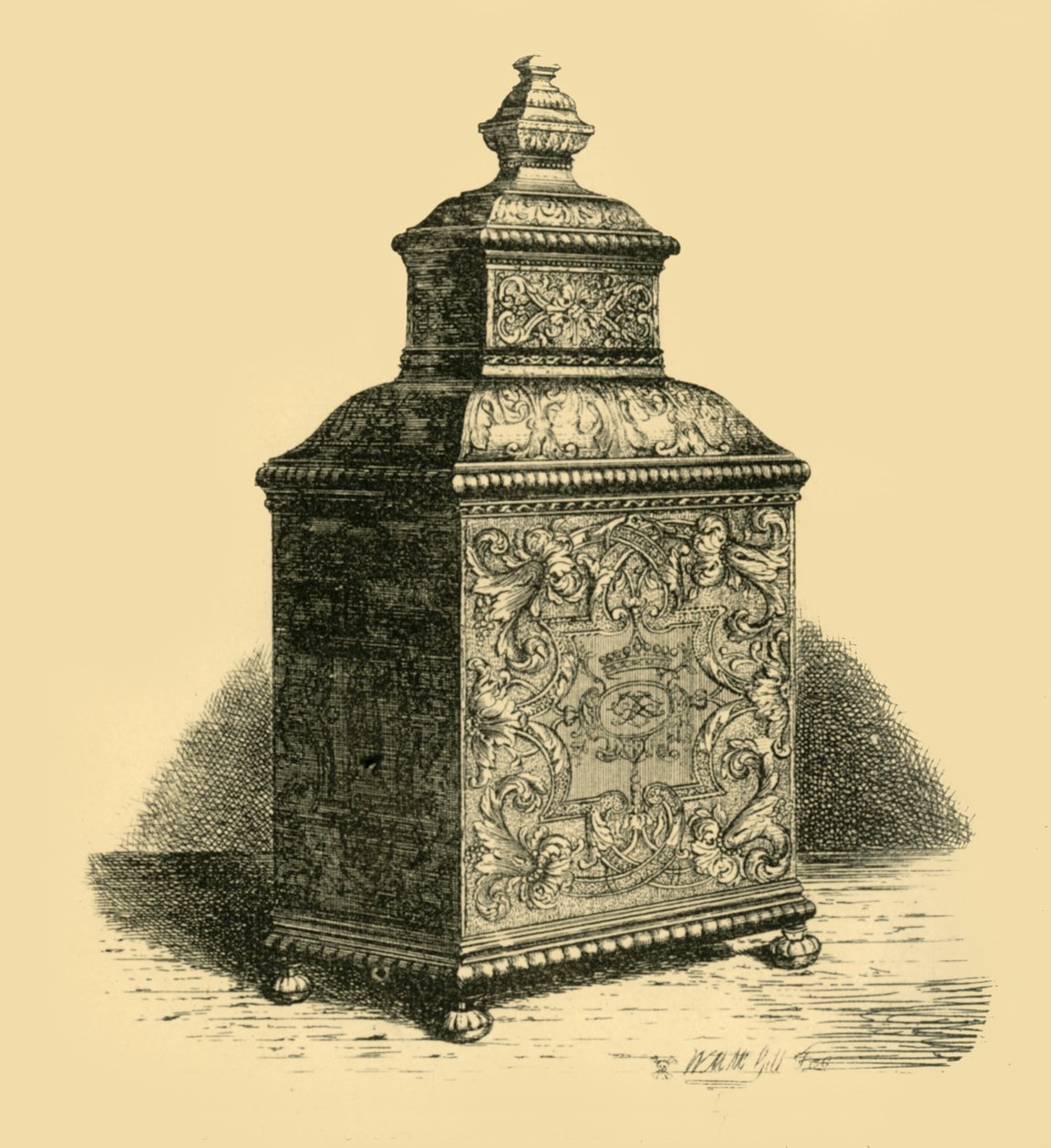 Tebeholder i sølv, 1716, 1881. av W. M. McGill