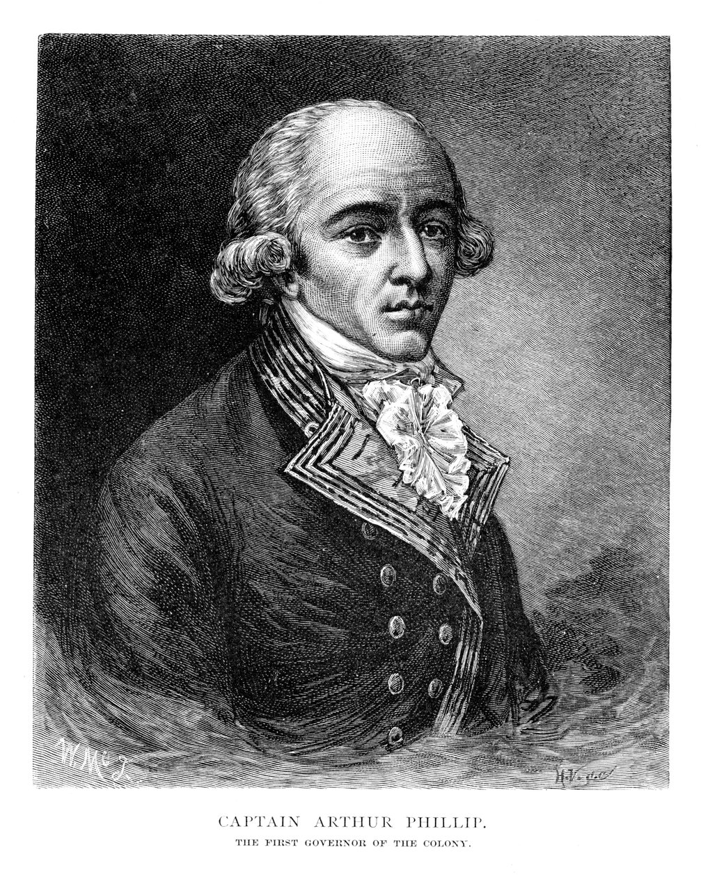 Arthur Phillip , britisk admiral og kolonialguvernør, 1886. av W. Macleod