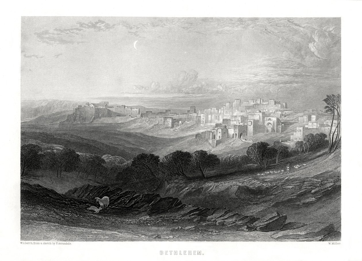 Betlehem, Palestina, 1800-tallet av W. Miller