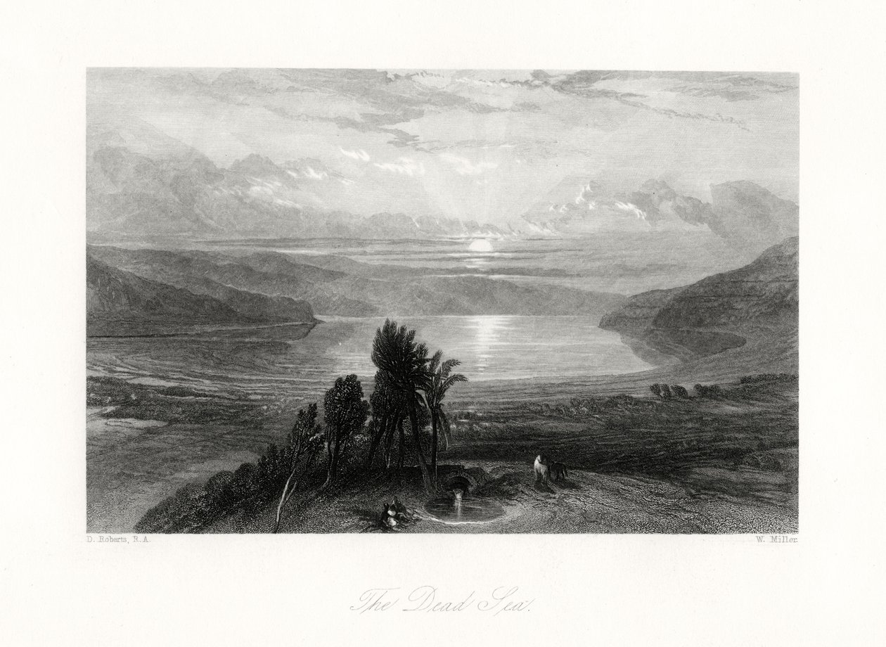 Dødehavet, 1800-tallet av W. Miller