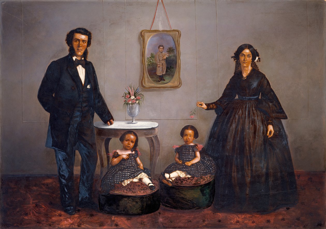 Familieportrett, ca. 1855 av W. Penny