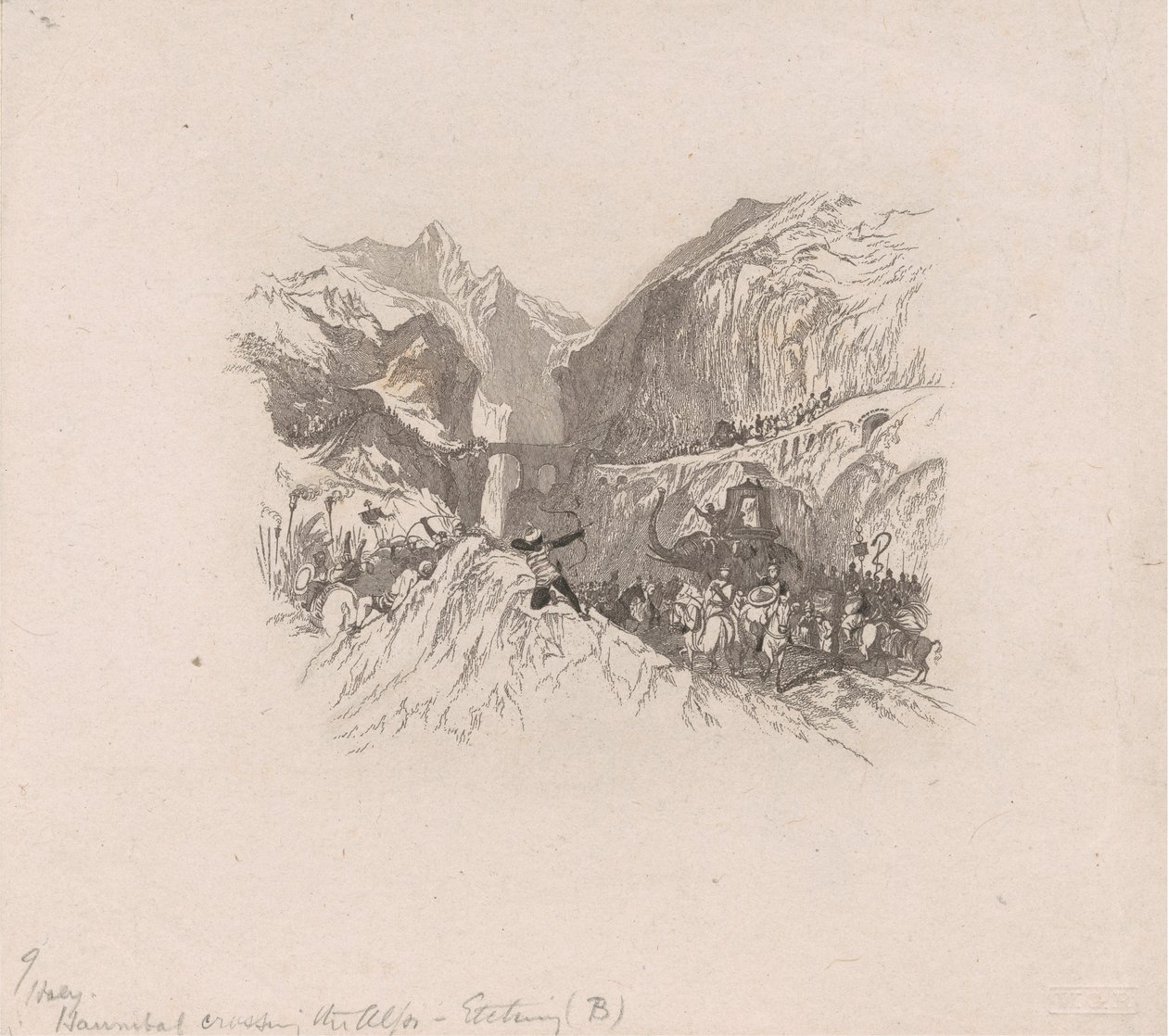 Hannibal passerer Alpene (vignett) av W. R. Smith