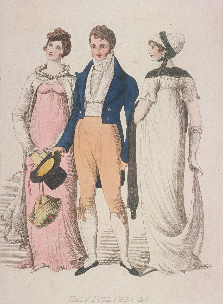 Halvfulle kjoler, c1810 av W Read