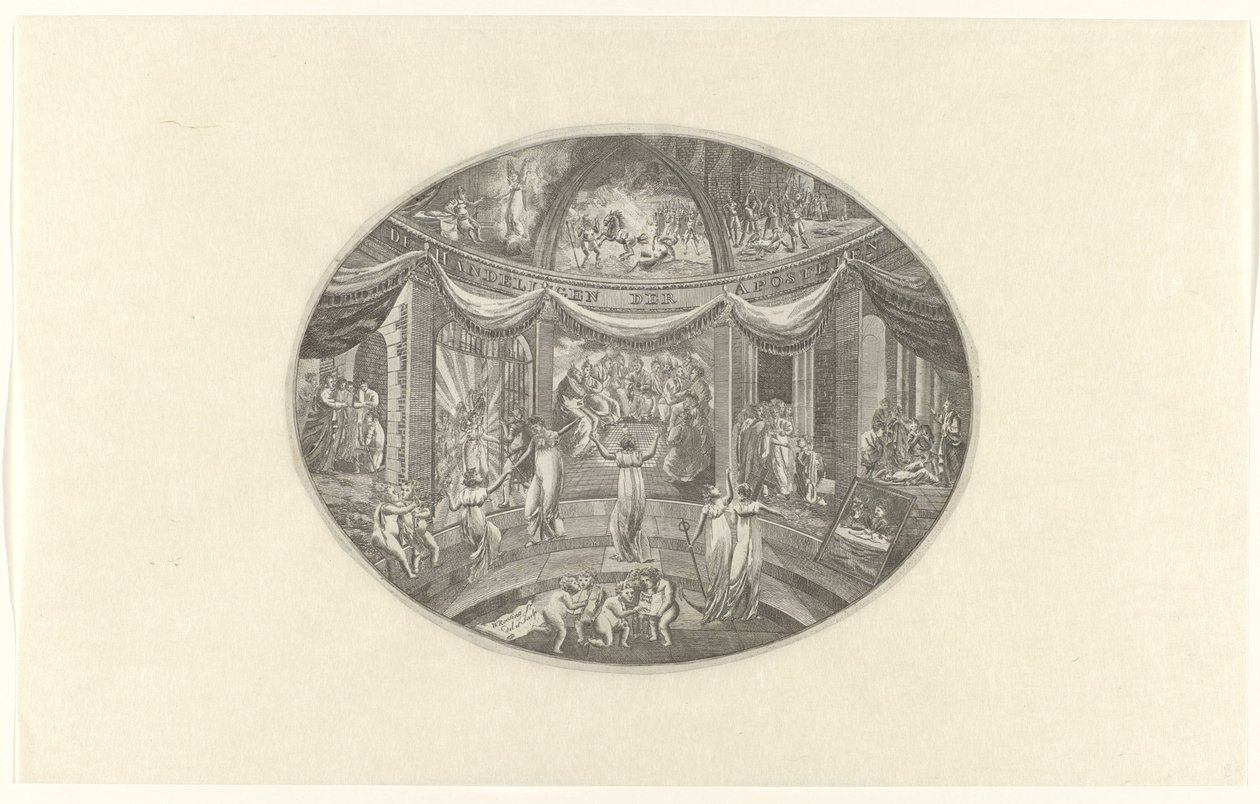 Allegorisk representasjon av apostlenes handlinger Apostlenes gjerninger (tittel på objekt) av W. Roosing