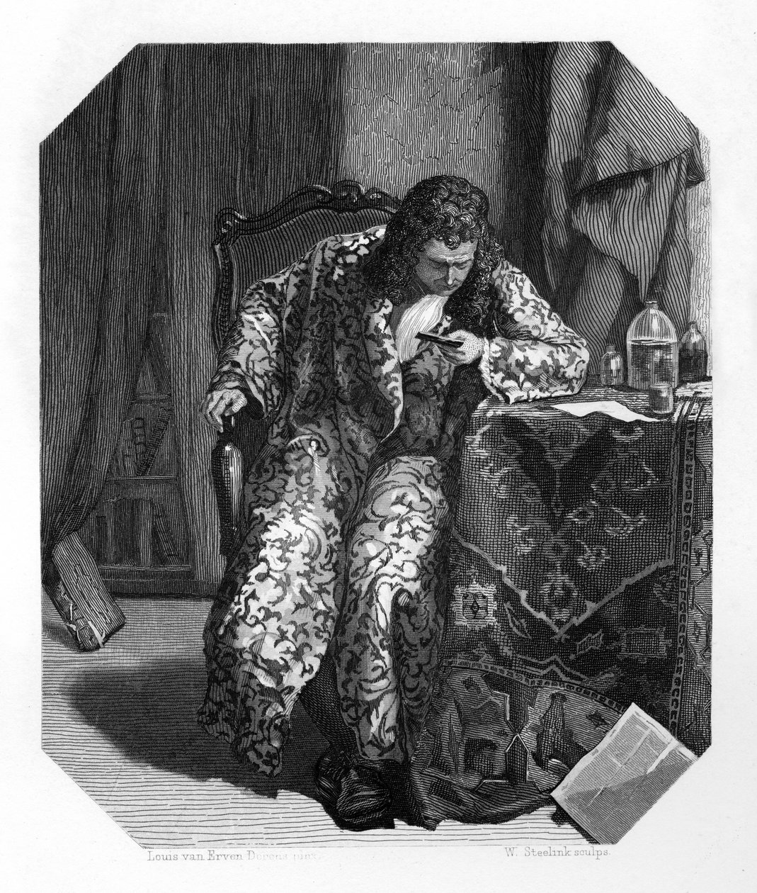 Antoni van Leeuwenhoek , nederlandsk vitenskapsmann og pioner i mikroskopi fra 1600-tallet, ca 1870 av W. Steelink
