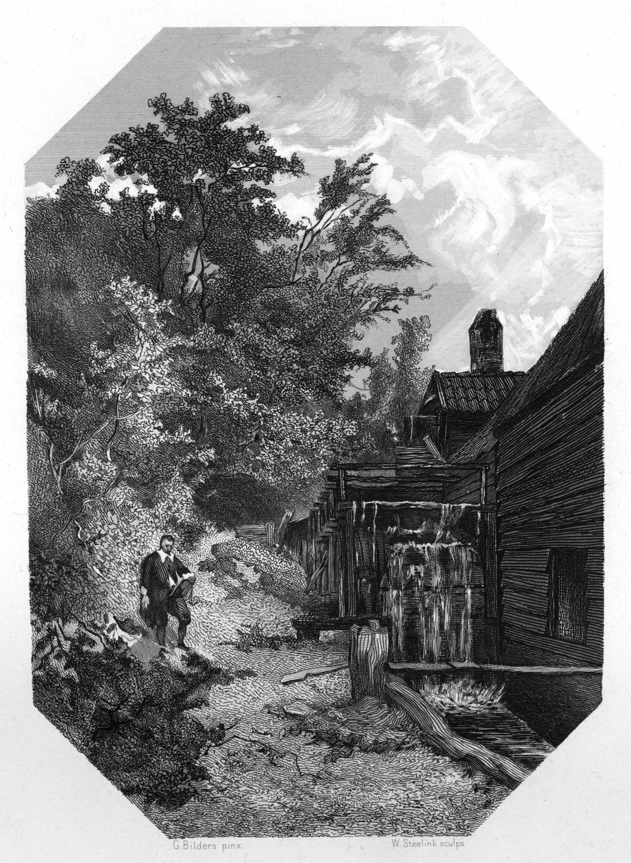 Jacob van Ruysdael, nederlandsk landskapsmaler fra 1600-tallet, c1870. av W. Steelink