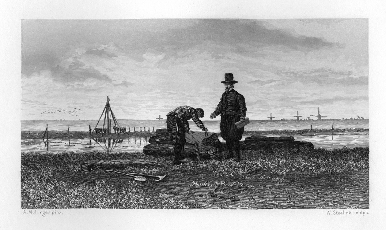 Jan Leeghwater, nederlandsk møllebygger og hydraulikkingeniør, 1608 c1870 av W. Steelink